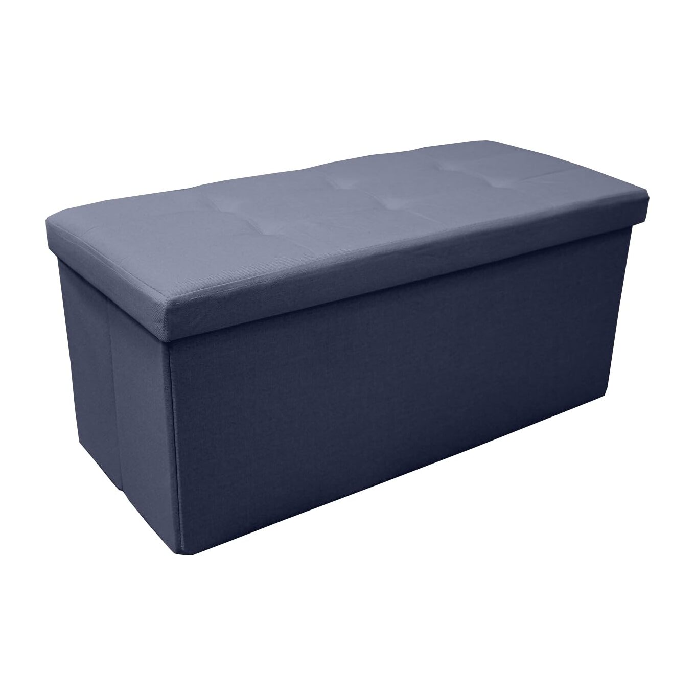 Pouf contenitore imbottito in tessuto con seduta lunga, panca multifunzione con spazio interno, ideale come poggiapiedi, seduta o contenitore, pratico e versatile per soggiorno, camera o ingresso, facile da pulire, dimensioni 76x34x34 cm