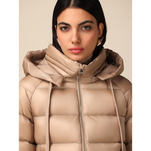 Oltre - Piumino a cappa in vera piuma - Beige