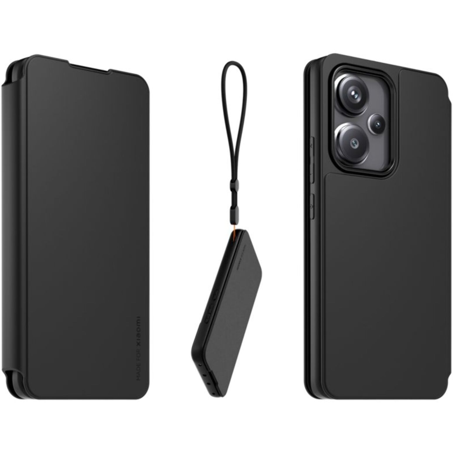 Etui avec cordon MADE FOR XIAOMI Redmi Note 13 Pro Plus + dragonne noir