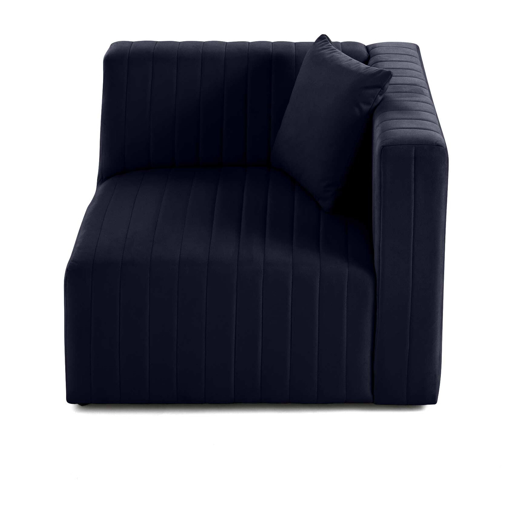 Nova - module d'assise droit - en velours - Bleu marine