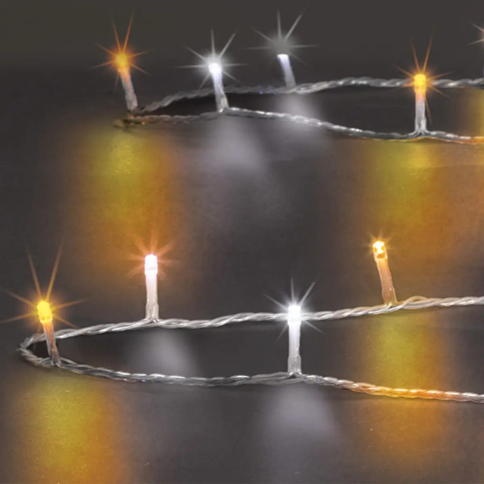 Guirlande lumineuse 300 LED 30m avec timer extérieur blanc froid blanc chaud