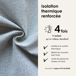 Rideau 100% occultant thermique phonique chiné - Gris clair