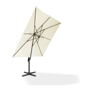 Parasol Sombra 360° carré avec housse de protection - Crème