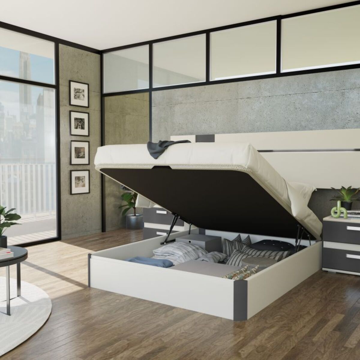 Canapé Luxury 3D Blanco - Grafito