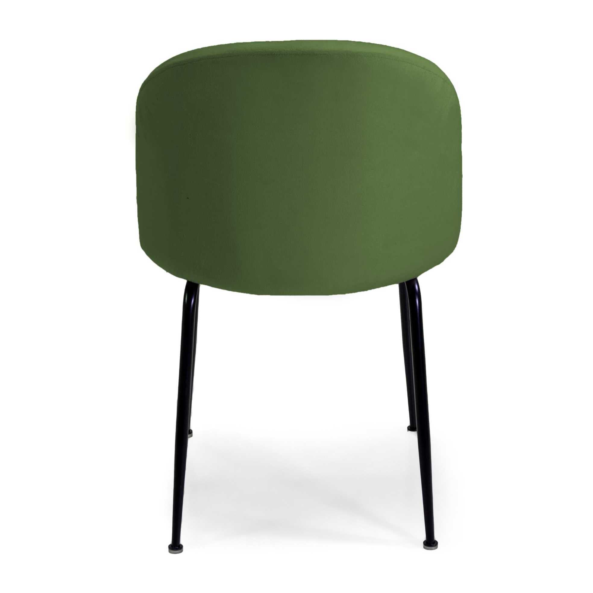 Sedia Sammi Vacchetti in velluto verde con struttura nera cm50x57h77,5