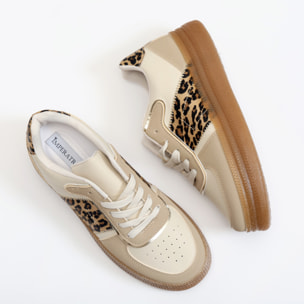 Sneakers in simil pelle multicolore