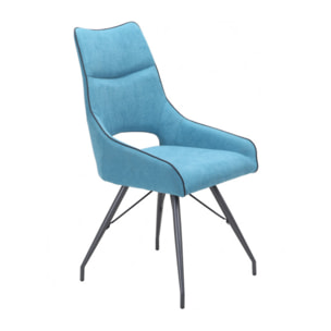 Chaise en tissu avec piètement en métal noir - LIANA