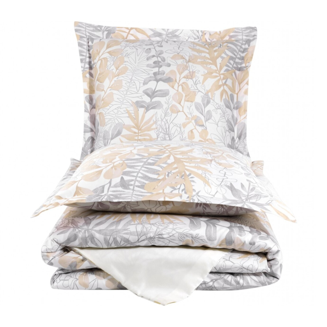 Parure housse de couette 240x220 cm et 2 taies d'oreiller 63x63cm satin de coton imprimé