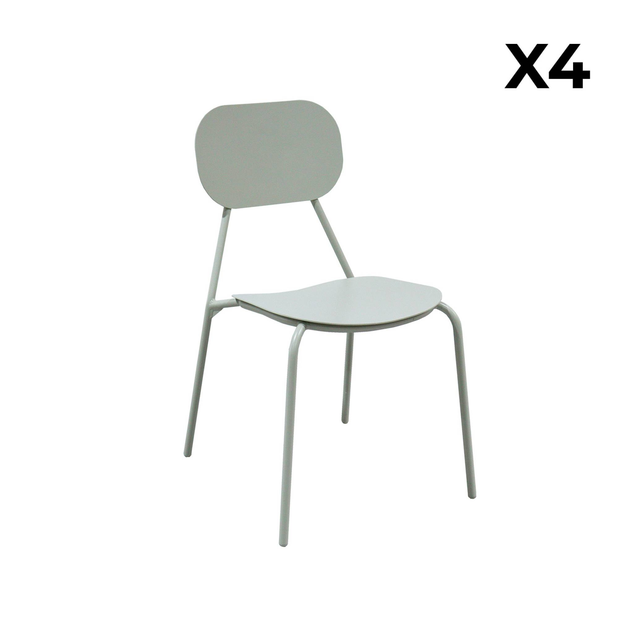 Chaise de jardin aluminium (lot de 4) AVELIA