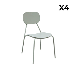 Chaise de jardin aluminium (lot de 4) AVELIA