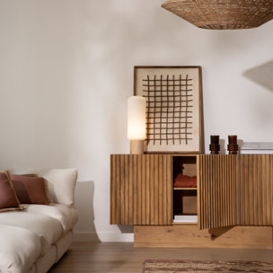 Buffet Nolan -bois massif de manguier-couleur provence naturelle 159 x 80 x 45 cm