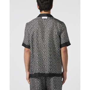 PHILIPP PLEIN Silk Bowling Shirt Monogram 70's