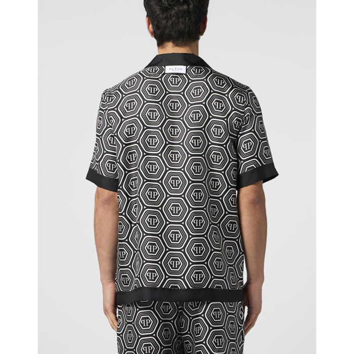PHILIPP PLEIN Silk Bowling Shirt Monogram 70's