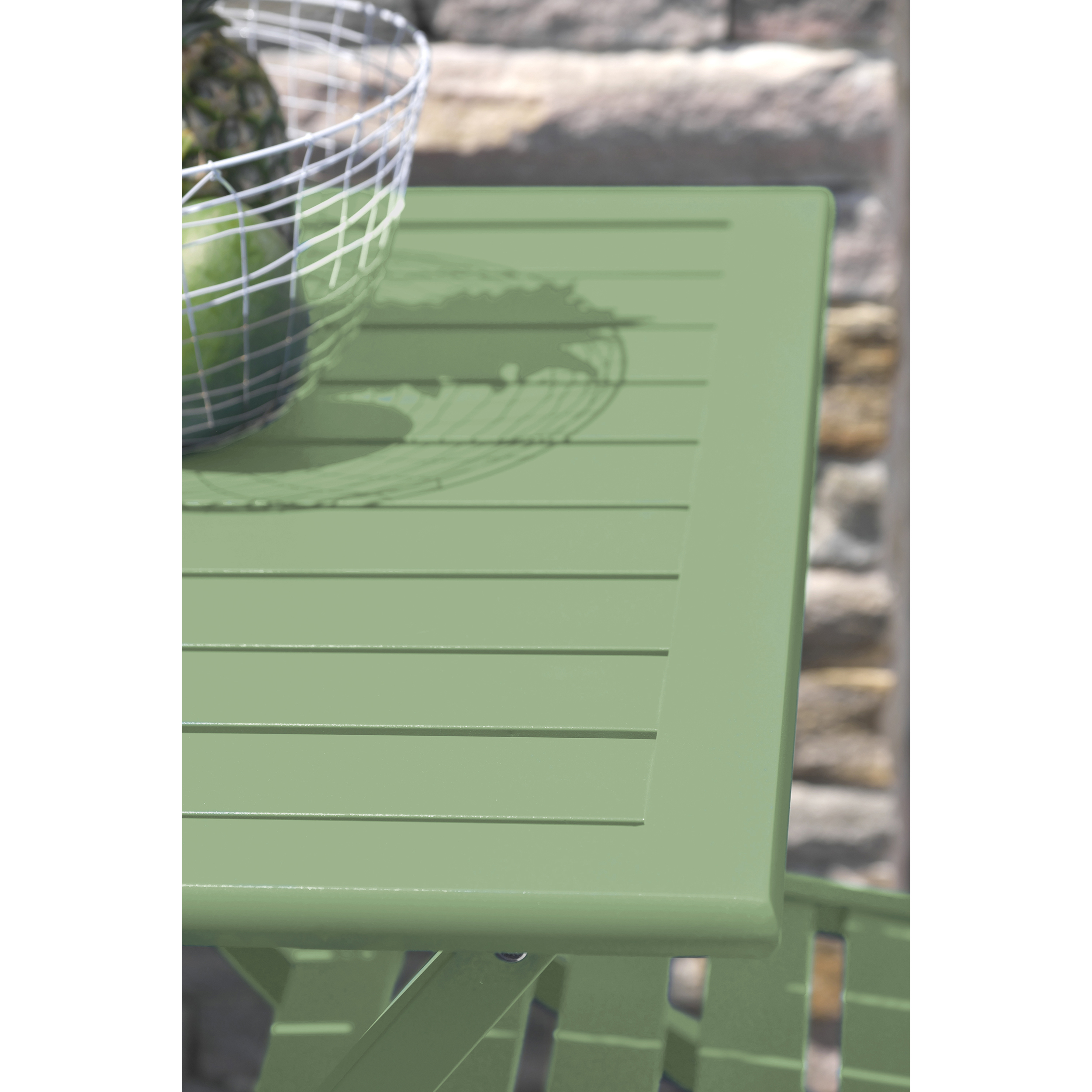 MARIUS - Table de jardin pliante en aluminium vert lagune