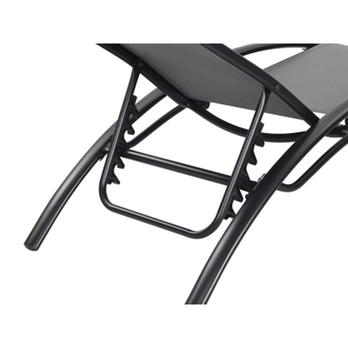 Bain de soleil en aluminium "Beauty" - Phoenix - Gris foncé / Noir - Lot de 2