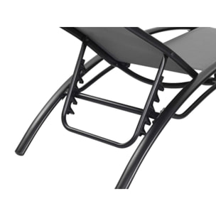 Bain de soleil en aluminium "Beauty" - Phoenix - Gris foncé / Noir - Lot de 2