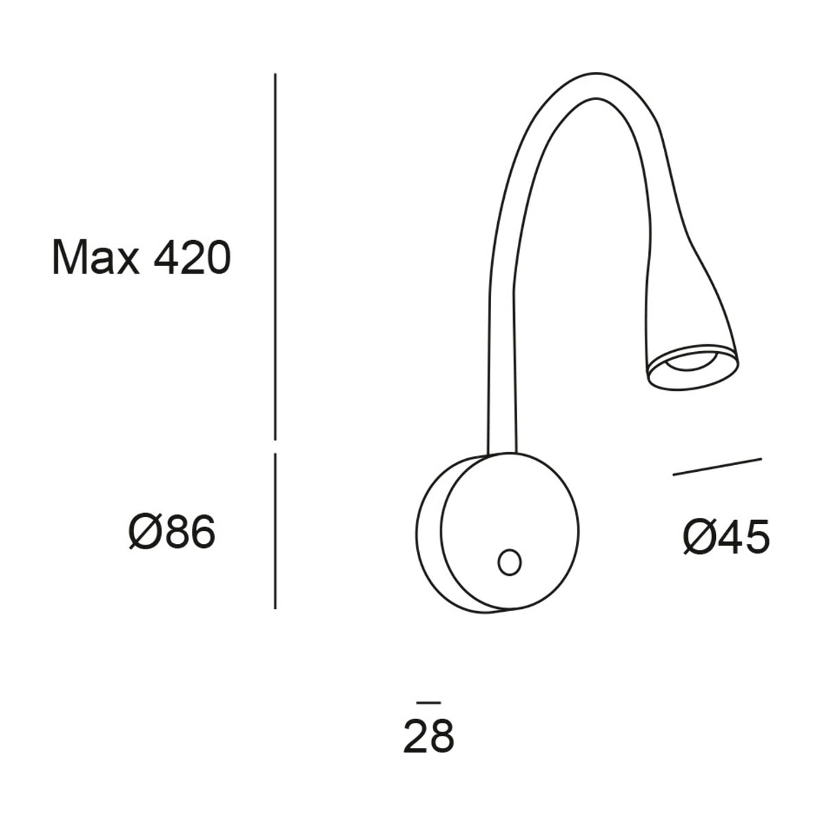 Forlight Luz De Lectura Crobat Led 3,8W 3000K Blanco 311Lm