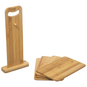 Set de tablas de corte con soporte bambú