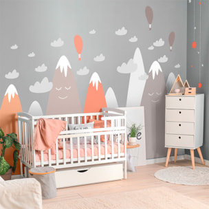 Stickers muraux enfants - Décoration chambre bébé - Autocollant Sticker mural géant enfant montagnes scandinaves URSILKA