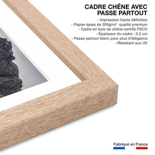 Affiche Lofoten, Face au mur Affiche + cadre en bois - Chêne