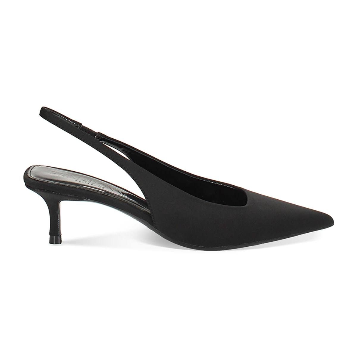 Salones slingback de mujer negros en tejido bajos