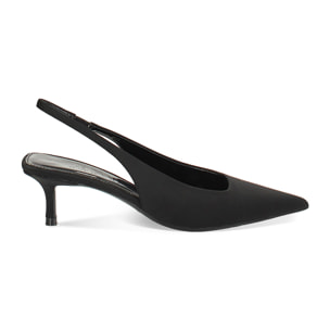Salones slingback de mujer negros en tejido bajos