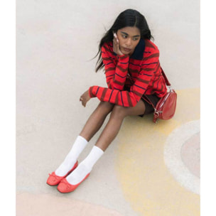 Bailarinas planas rojas con lazo