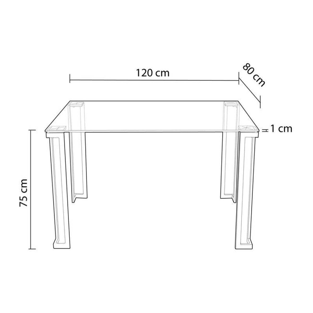 Mesa de comedor Dalí Metal cromado