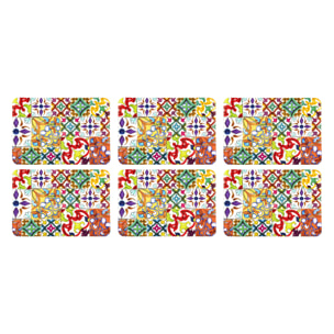 Set de 6 sets de table rectangulaires Excelsa – Lisbona, Polypropylène Multicolore