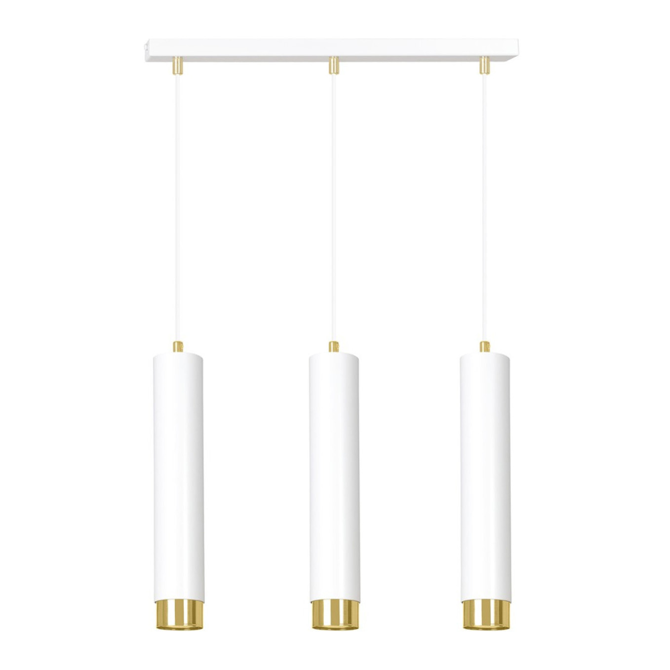 Lampada a sospensione KIBO in acciaio bianco e oro