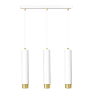 Lampada a sospensione KIBO in acciaio bianco e oro