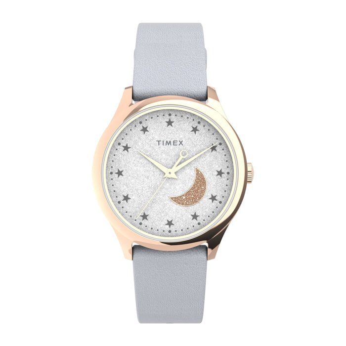 Timex Reloj Analógico De Cuarzo Celestial 32Mm Leather Strap Watch