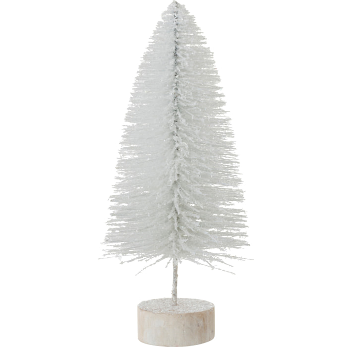 J-Line décoration sapin de Noël Décoratif Paillettes - plastique - blanc - large