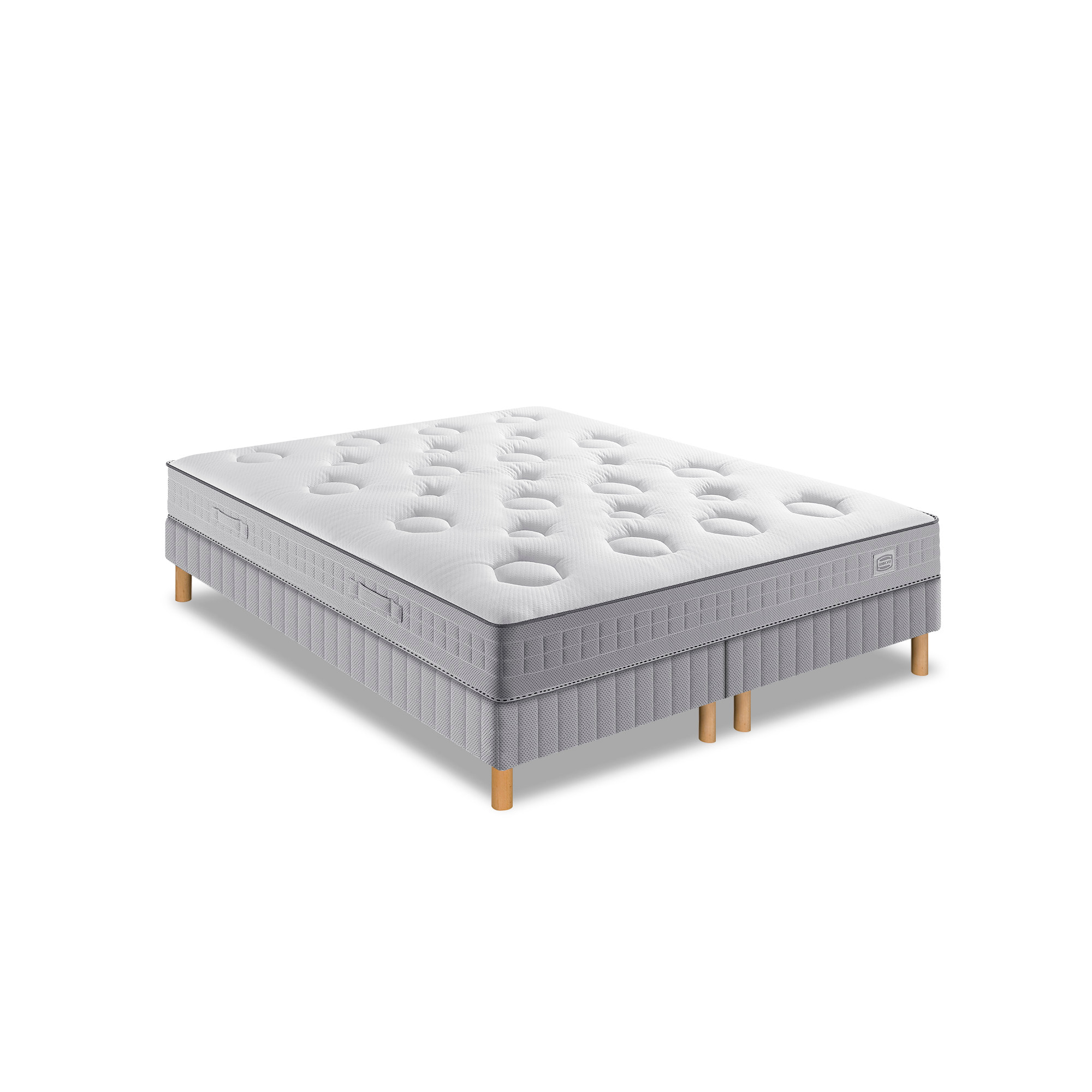 Ensemble FLEXION matelas H26 ressort ensachés, mi-ferme, 2 sommiers