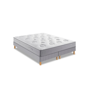 Ensemble FLEXION matelas H26 ressort ensachés, mi-ferme, 2 sommiers