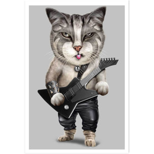 Affiche enfant chat en métal lourd  Affiche seule