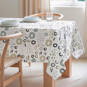 Nappe imprimée anti-tâches MILDRED TAUPE