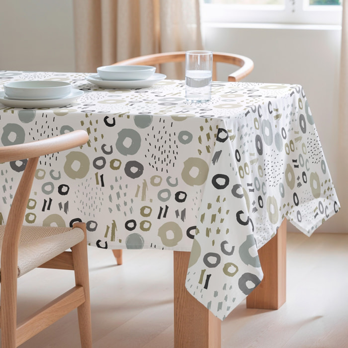 Nappe imprimée anti-tâches MILDRED TAUPE