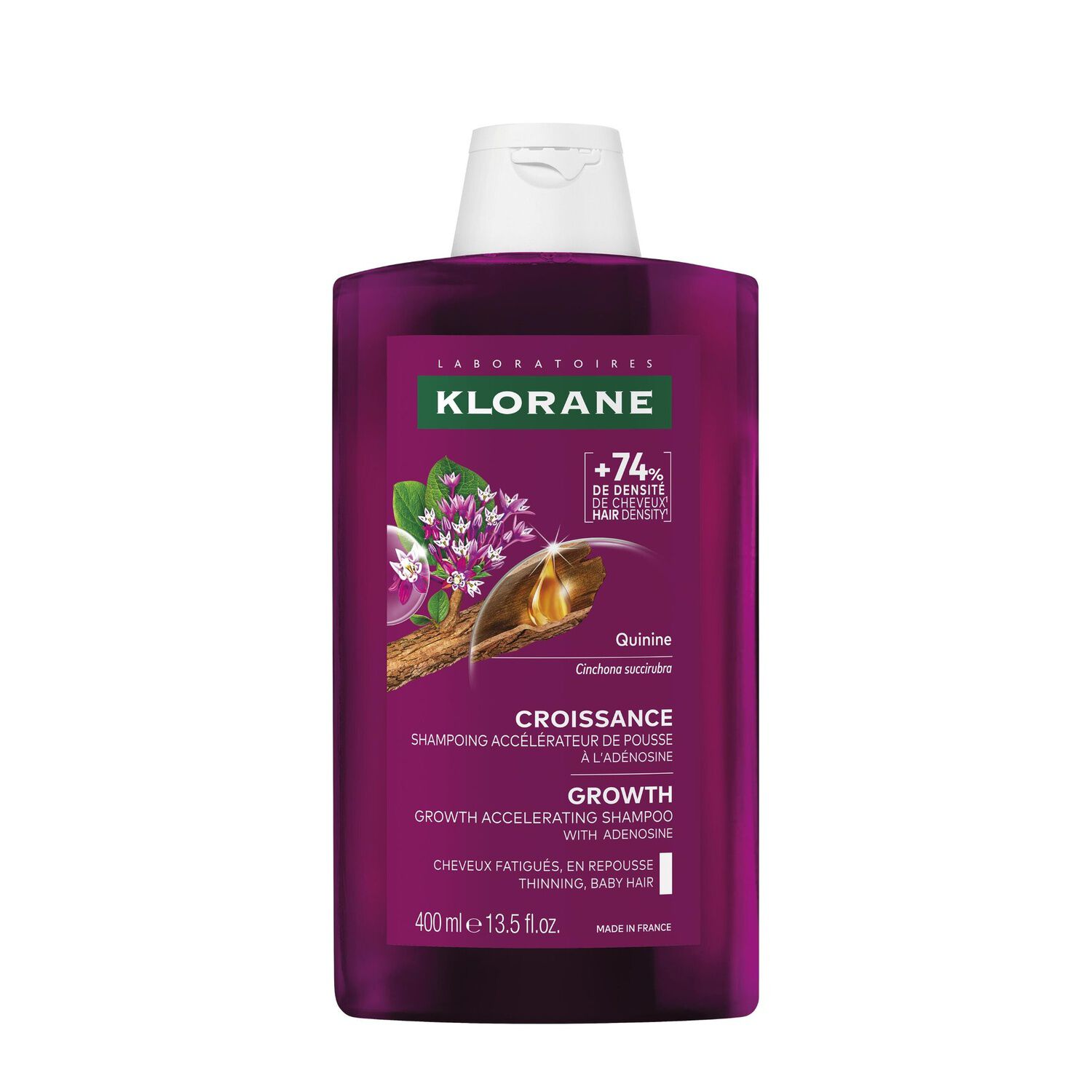 Croissance - Shampoing Accélérateur de Pousse à l'Adénosine et à la Quinine