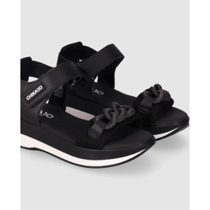 Sandalias de Piel Sintética - Negro - Tacón: 5 cm