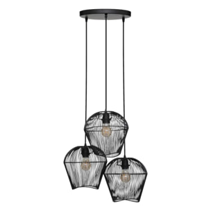 Suspension "Jena" - métal - noir - D26 cm