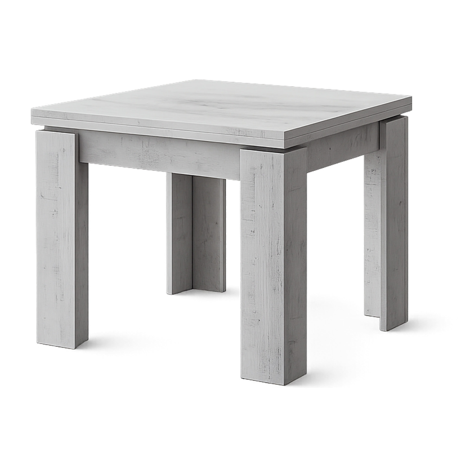 Tavolo Allungabile Moderno Da 4 A 8 Persone Gambe Spesse Minimal Meccanismo Centrale Estensibile Per Cucina Sala Pranzo 90 x 90 / 180 x 90 Cm Grigio