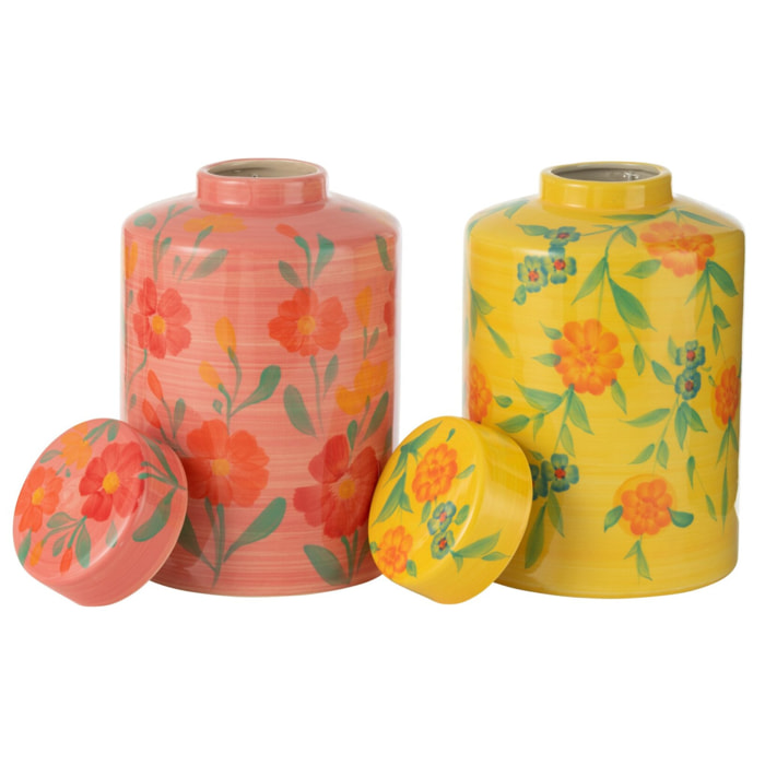 J-Line vase Fleurs Allegria - céramique - orange/jaune - 2 pièces