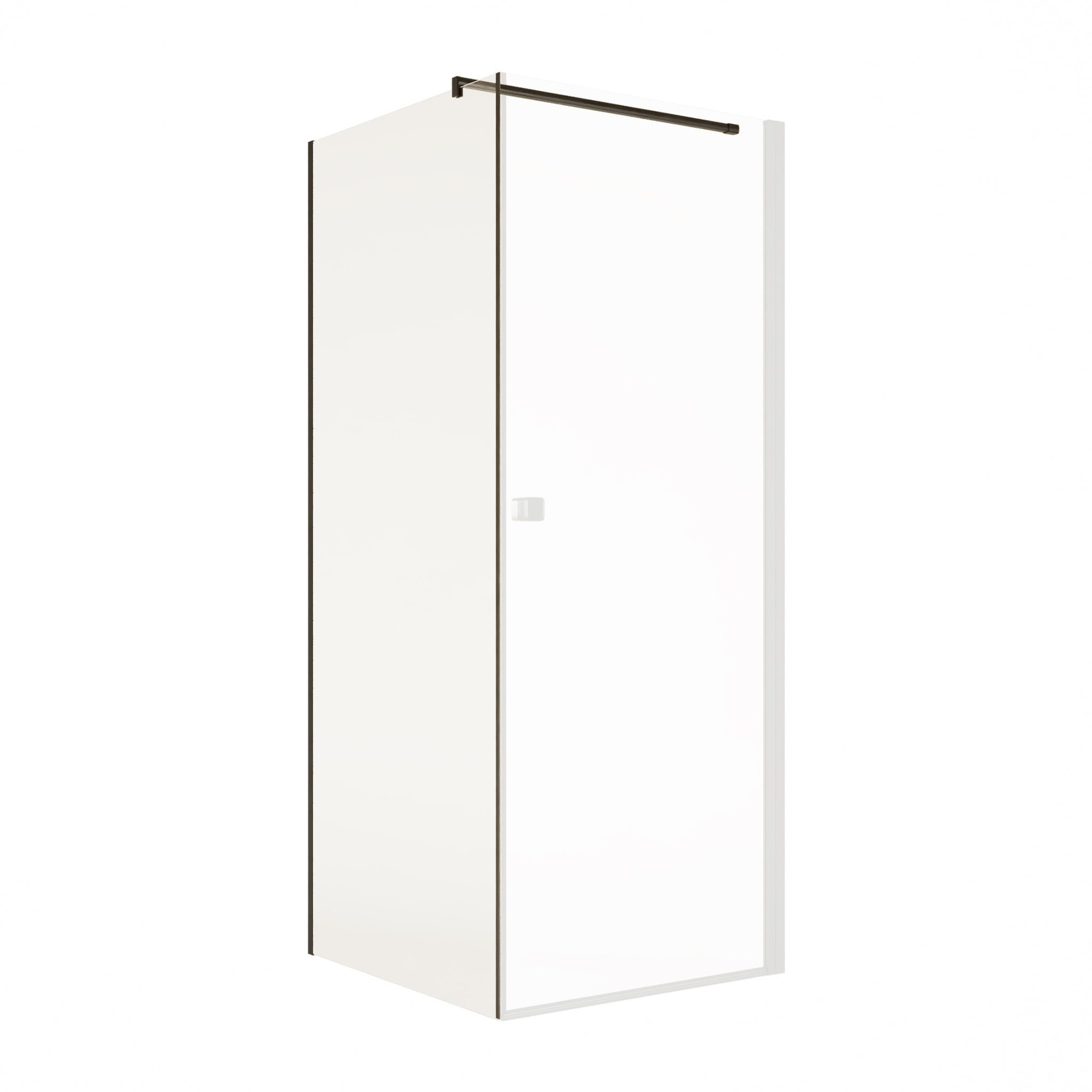 Retour pour Porte de Douche 80x195cm Verre Trempe 8mm Anticalcaire - Alu Noir - DARK ELEMENTARY