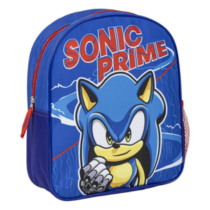 Mochila infantil de sonic - color azul - cierre de cremallera - 25x20x29 cm - mochila escolar - asas acolchadas