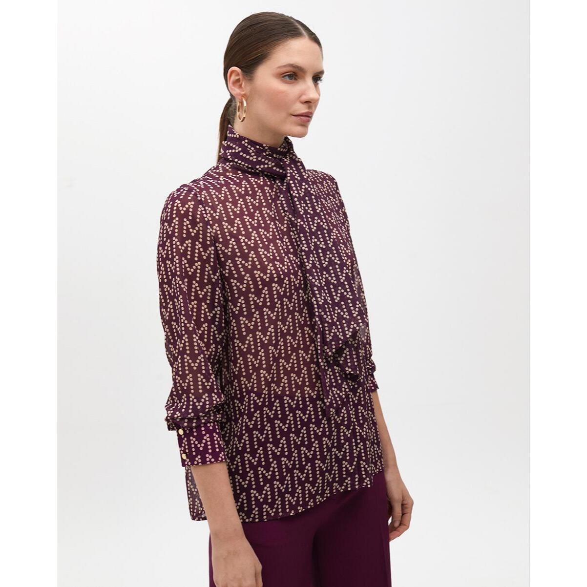 Camicia con logo e fiocco al collo