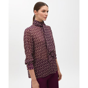 Camicia con logo e fiocco al collo