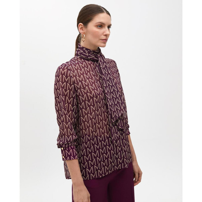 Camicia con logo e fiocco al collo