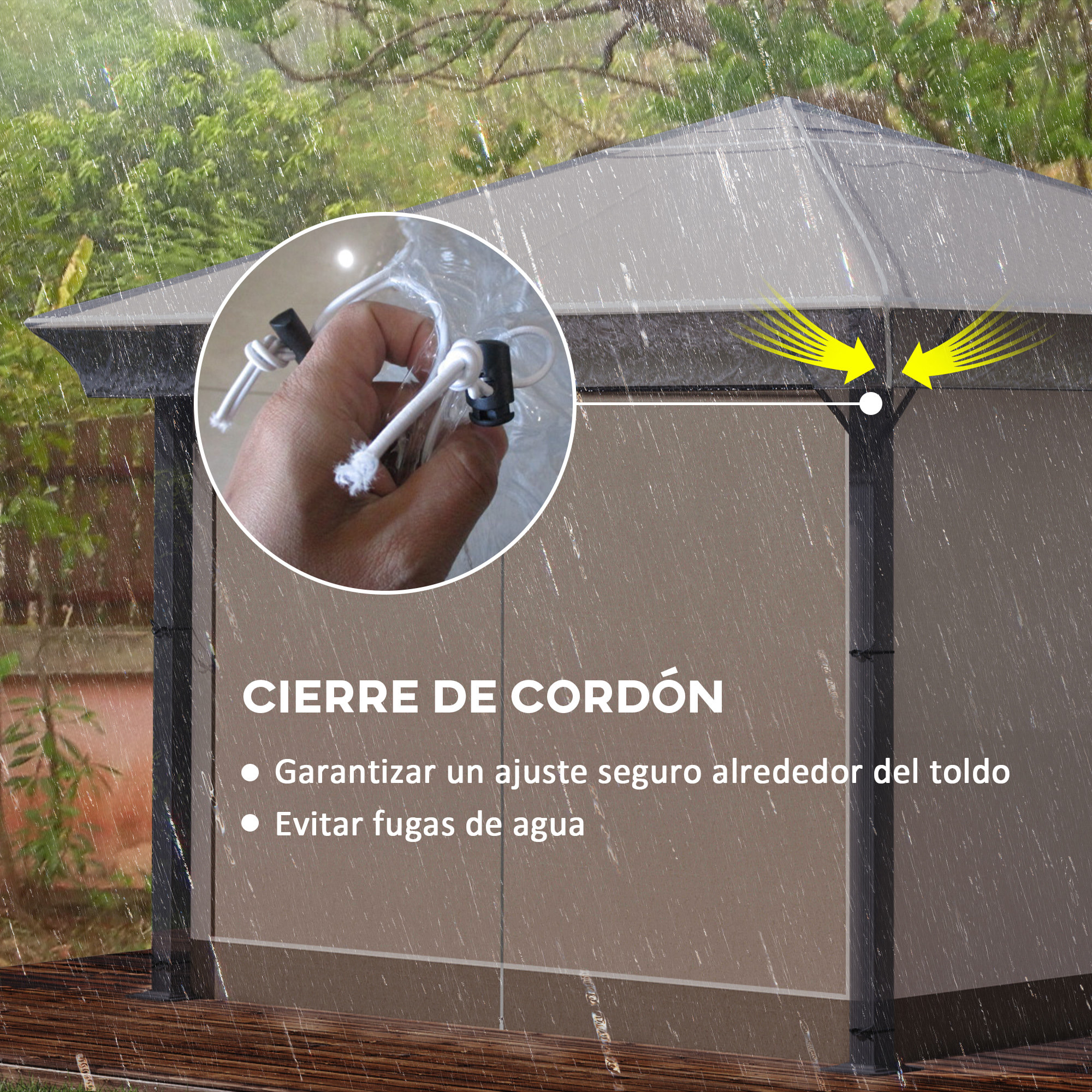 Cubierta Protectora para Gazebo 3x3 m Cubierta Impermeable para Pérgola Toldo Carpa Funda Protectora Protección contra la Intemperie Transparente