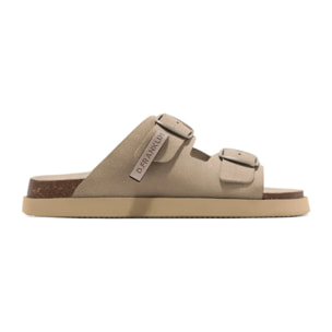 Sandalias Vibe Unisex Cierre Hebilla Color Taupe